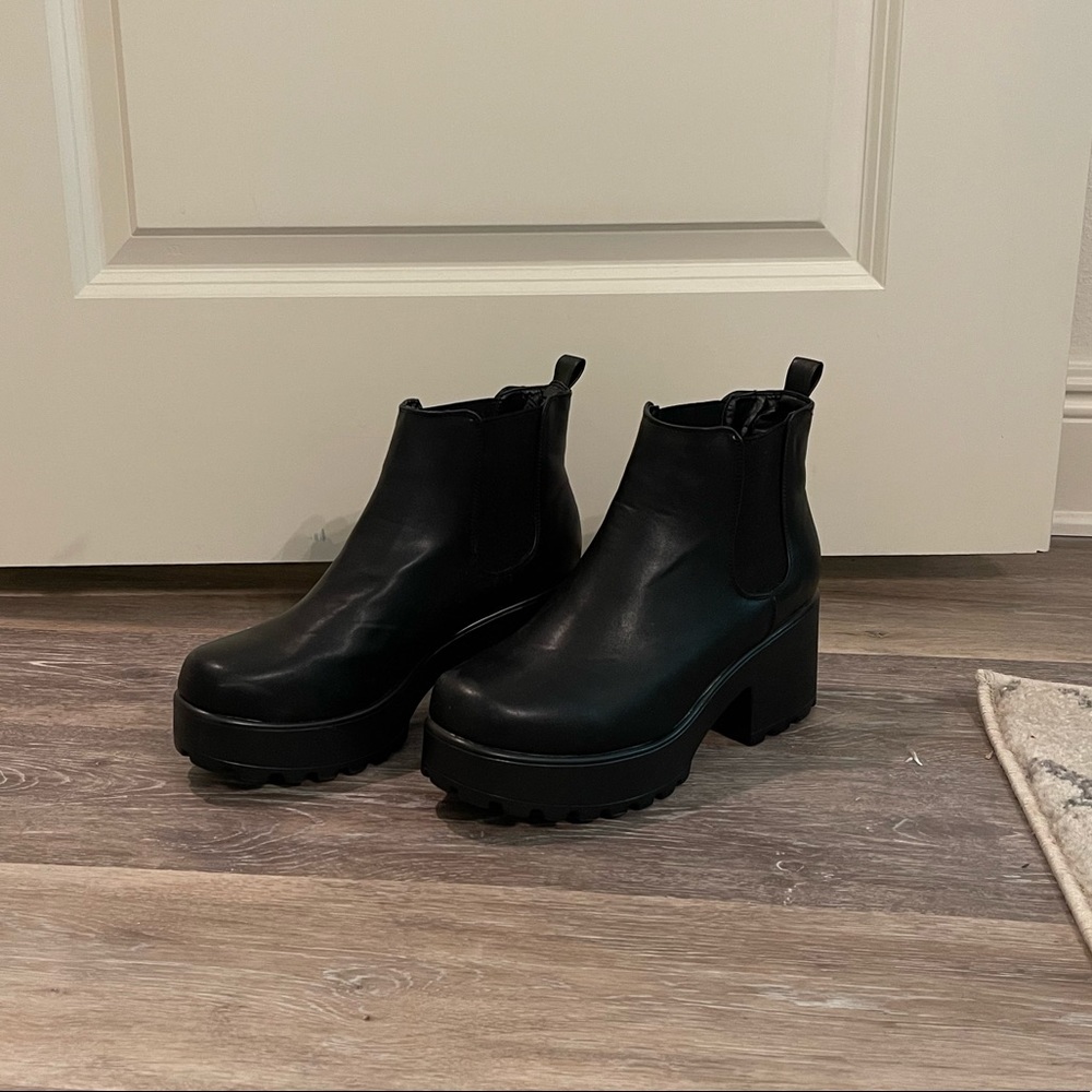 Black platform boots